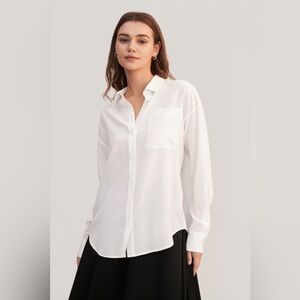 NWOT Lilysilk Drop Shoulder Blouse L